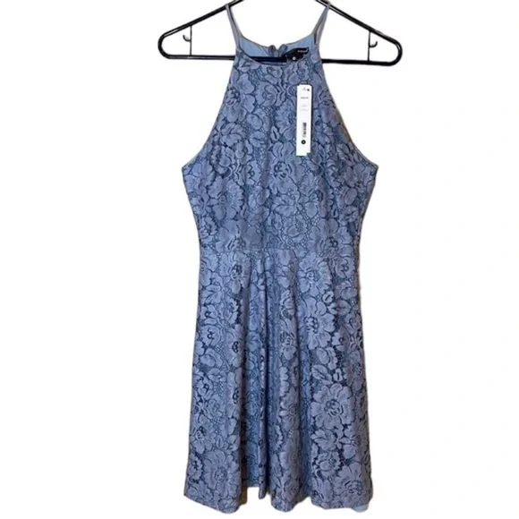 NWT Aqua Dusty Blue Lace Dress Women’s Sz S - Picture 2 of 11